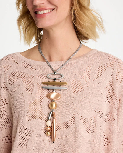 Chico's Mixed Metal Linear Necklace Mixed Metals