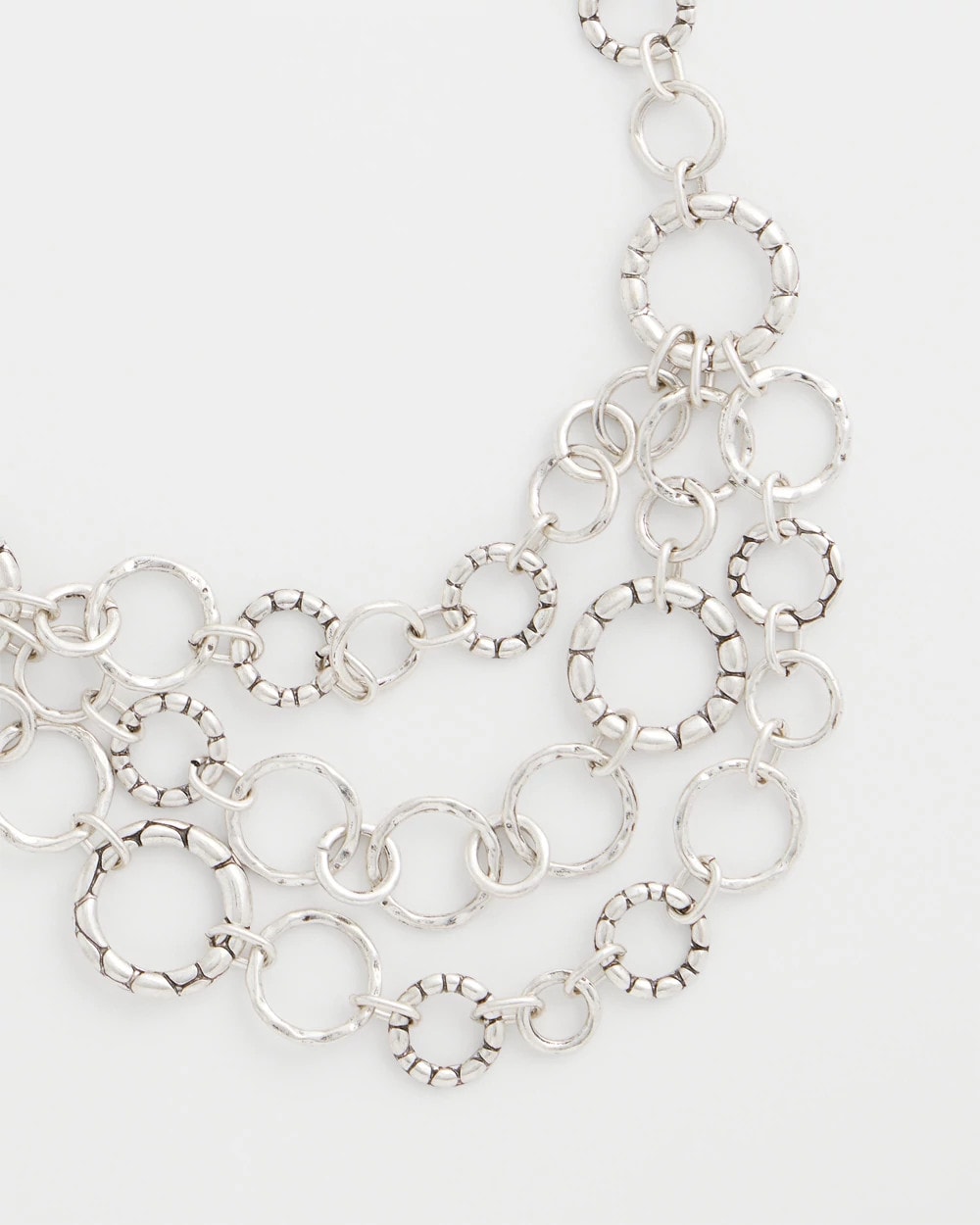 Chico's Silver Multistrand Bib Necklace Silver