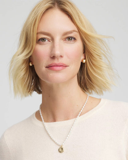 Chico's Convertible Faux Pearl Necklace Pearl