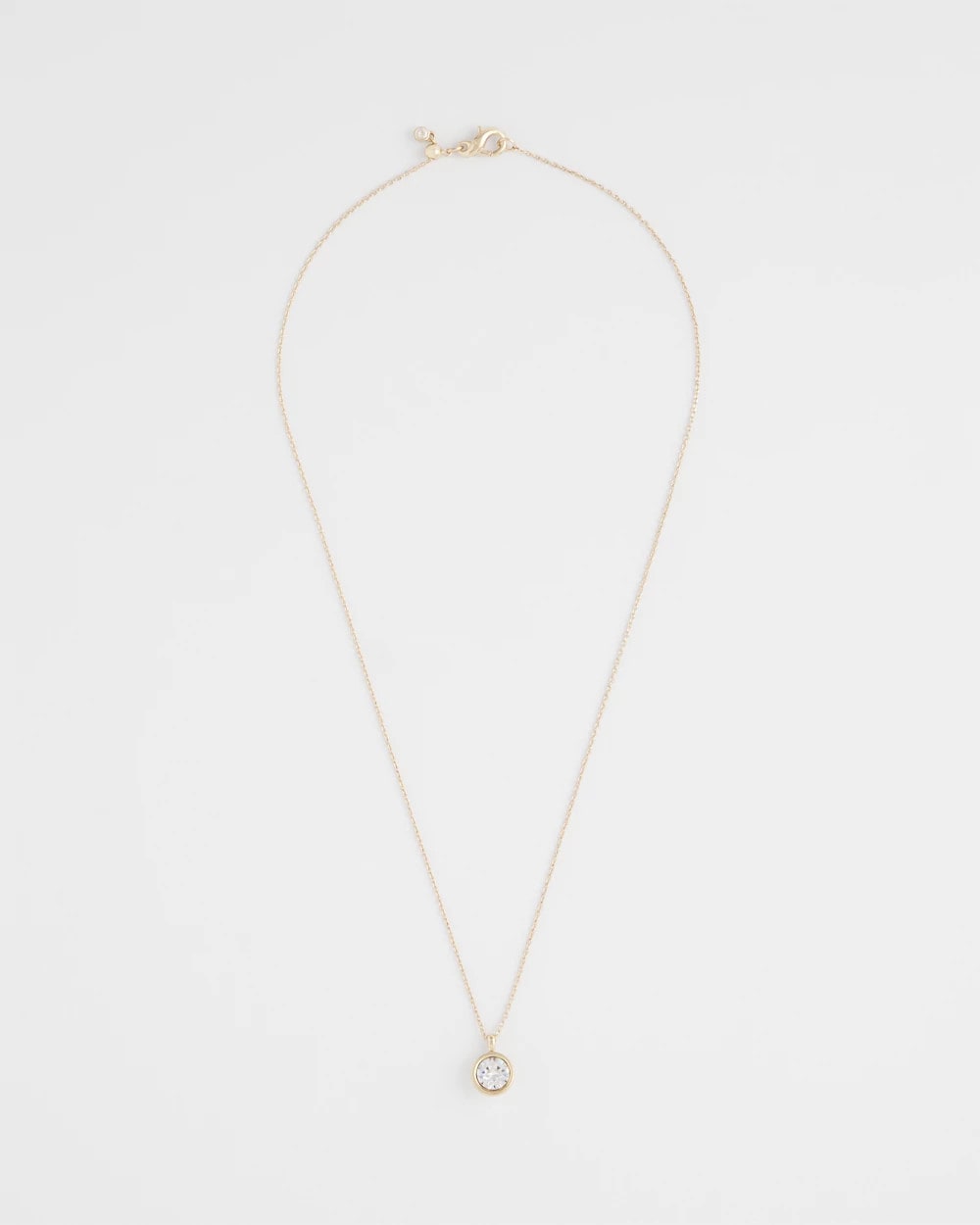 Chico's Bezel Set Pendant Goldtone Necklace Gold