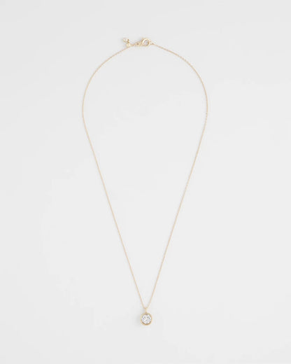 Chico's Bezel Set Pendant Goldtone Necklace Gold