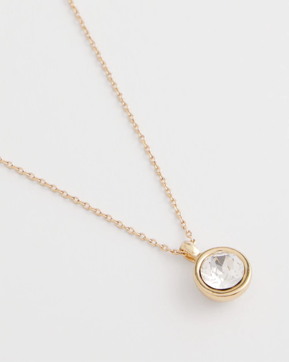 Chico's Bezel Set Pendant Goldtone Necklace Gold