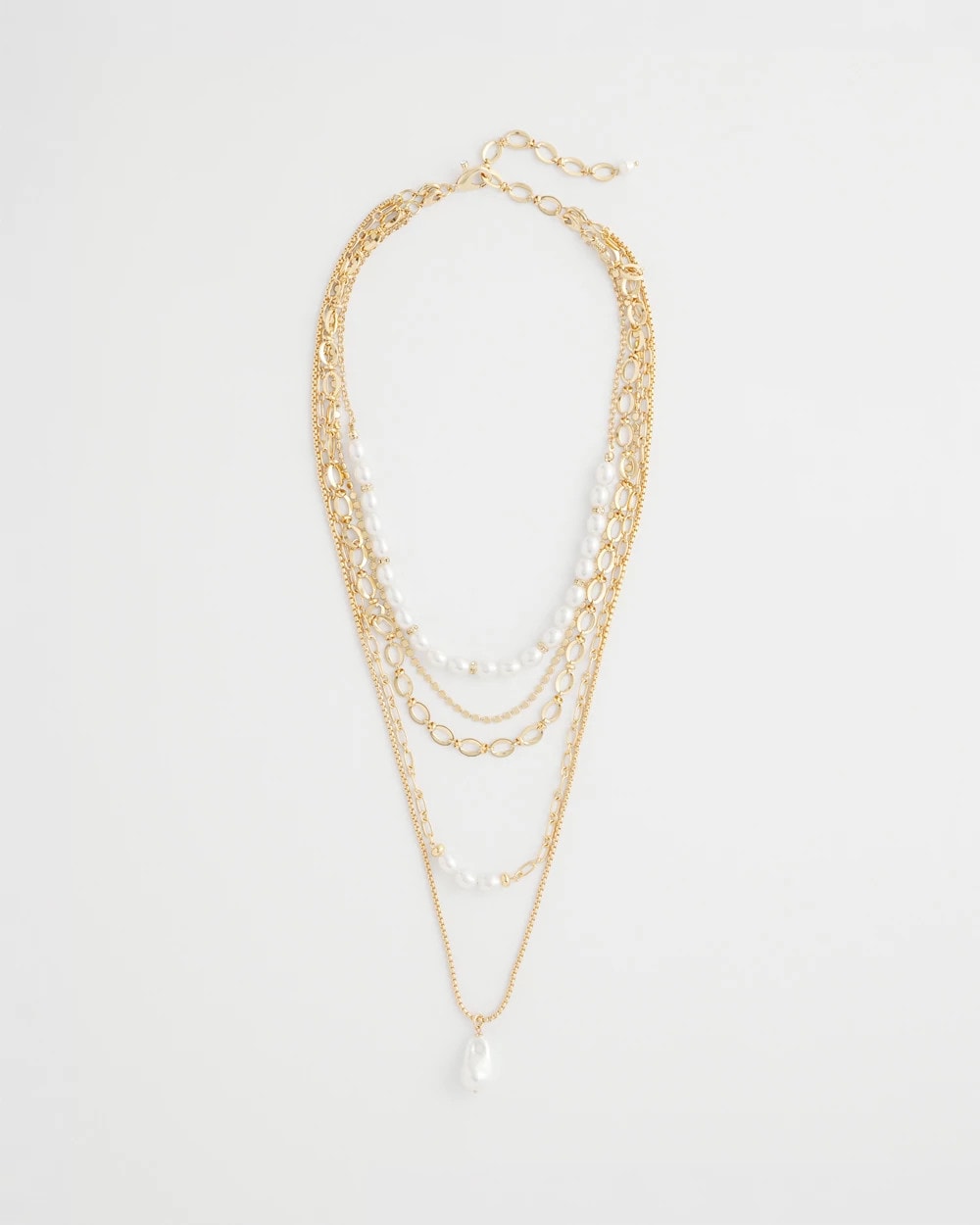 Chico's Convertible Pearl Multistrand Necklace Pearl