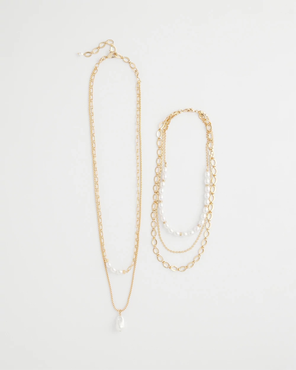 Chico's Convertible Pearl Multistrand Necklace Pearl