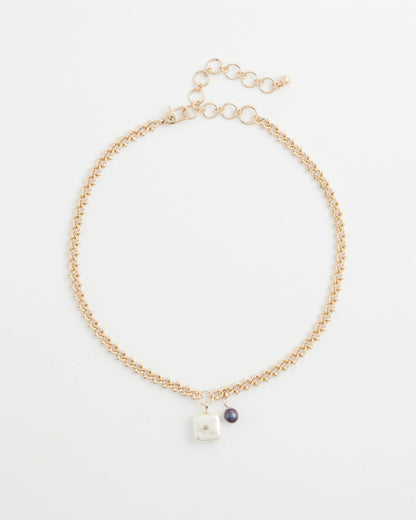 Chico's Freshwater Pearl Pendant Necklace Gold
