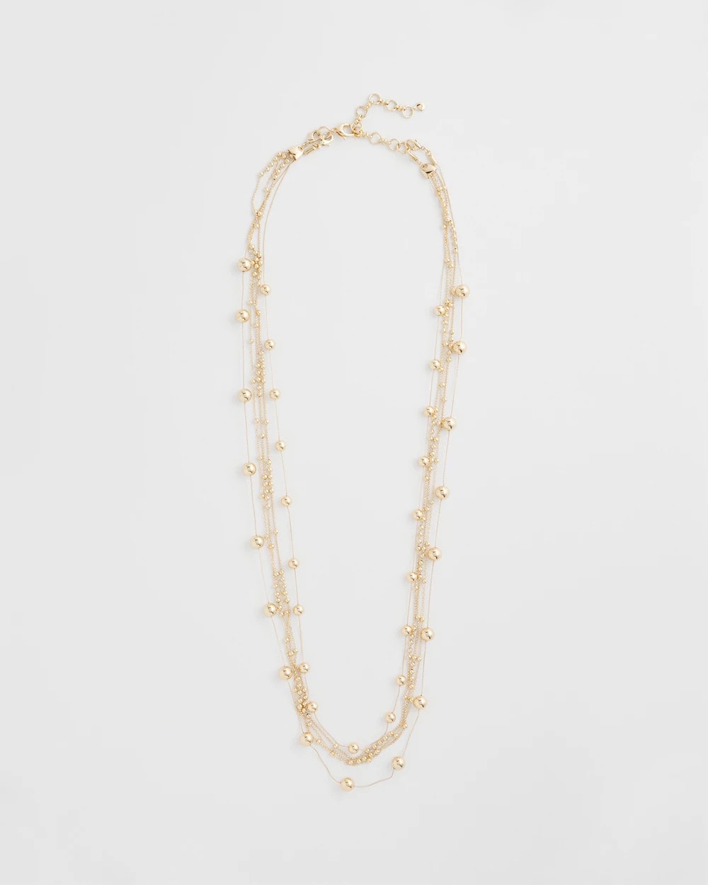 Chico's Multistrand Beaded Goldtone Necklace Gold