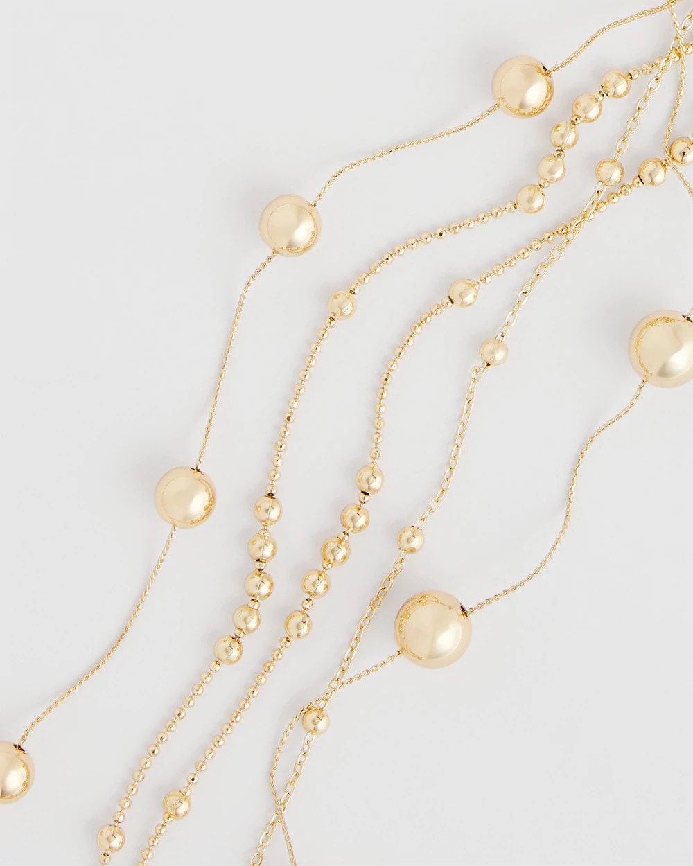 Chico's Multistrand Beaded Goldtone Necklace Gold