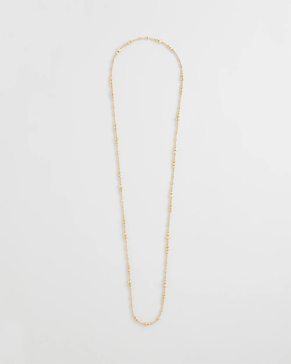 Chico's Goldtone Long Beaded Necklace Gold