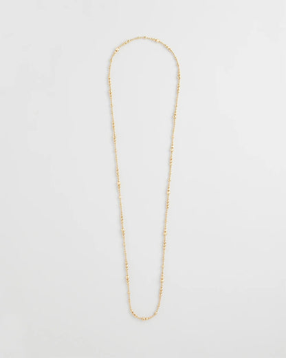 Chico's Goldtone Long Beaded Necklace Gold