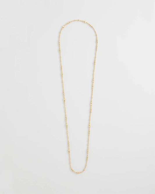 Chico's Goldtone Long Beaded Necklace Gold
