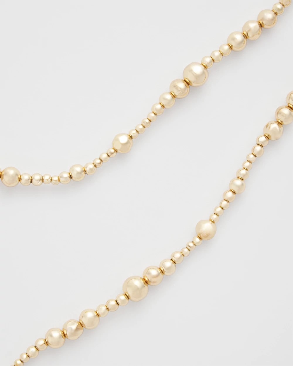 Chico's Goldtone Long Beaded Necklace Gold