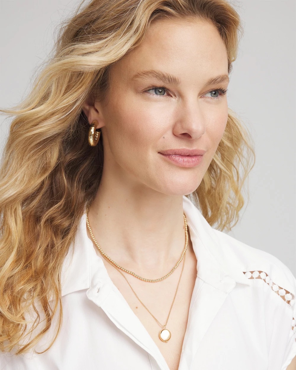 Chico's Goldtone Convertible Pendant Necklace Gold