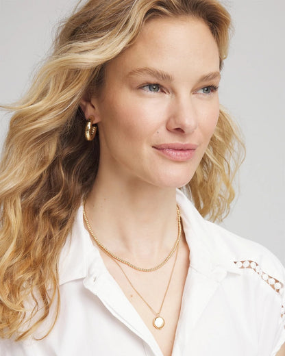 Chico's Goldtone Convertible Pendant Necklace Gold