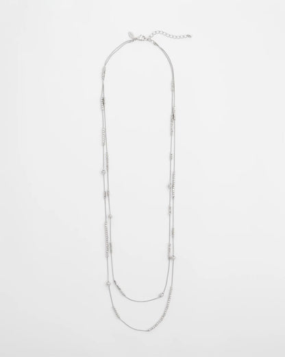 Chico's Hexie Multi-Strand Necklace Silver