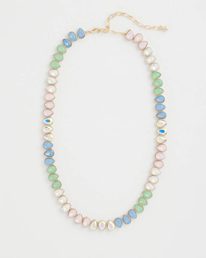 Chico's Teardrop Tennis Necklace Multi