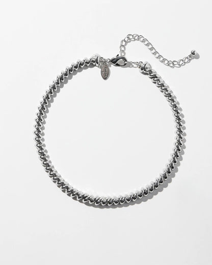 Chico's Silver Tone Twist Collar Necklace Silver