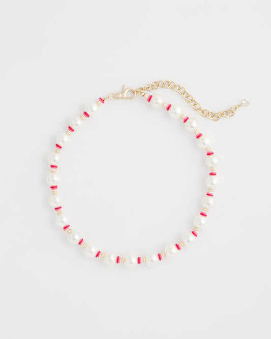 Chico's Short Pearl Pink Necklace Pink