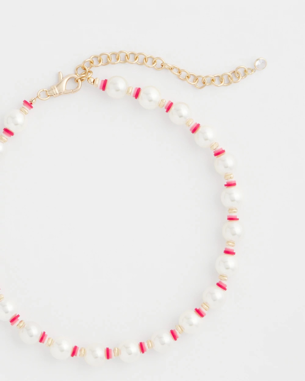Chico's Short Pearl Pink Necklace Pink