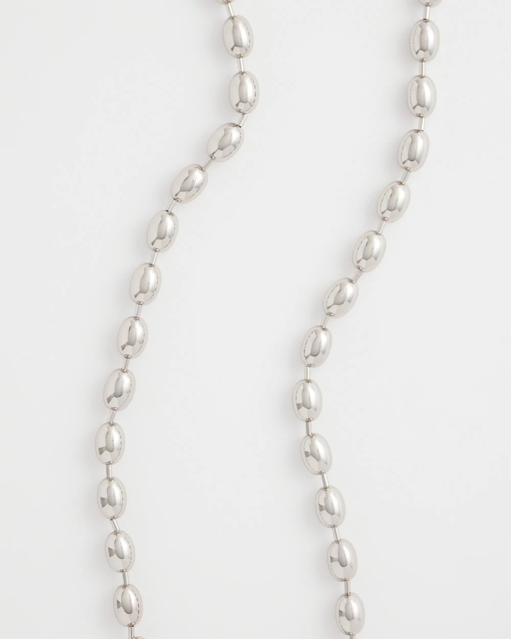 Chico's Silver Bead Long Single Strand Necklace Silver