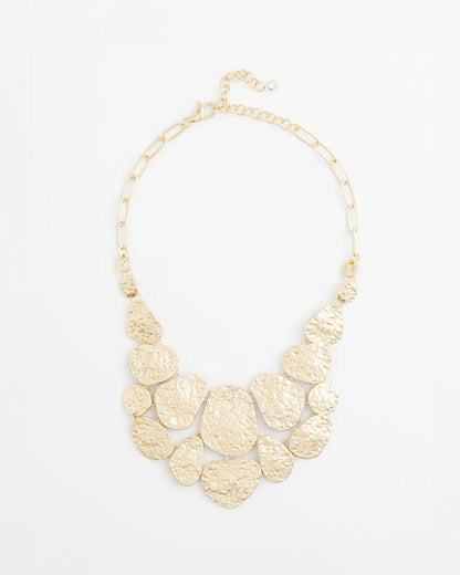 Chico's Molten Goldtone Bib Necklace Gold