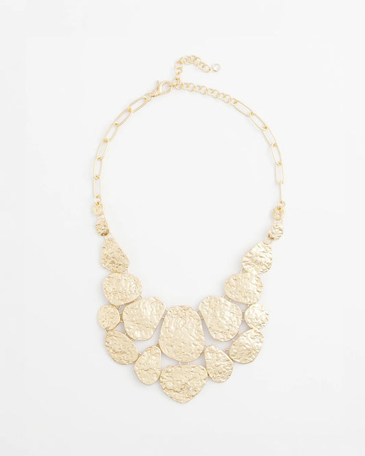 Chico's Molten Goldtone Bib Necklace Gold