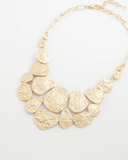 Chico's Molten Goldtone Bib Necklace Gold
