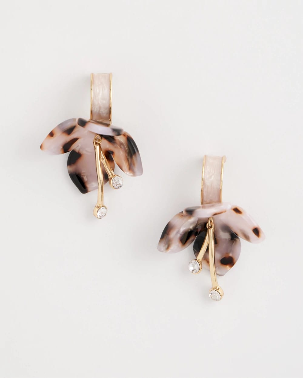 Chico's Tortoise Spider Lily Drop Earrings Neutral