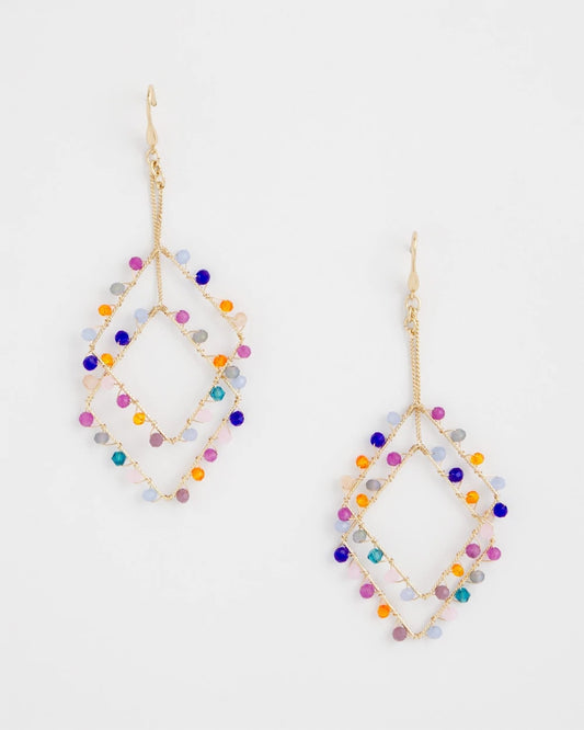 Chico's Diamond Shaped Linear Earrings Multi
