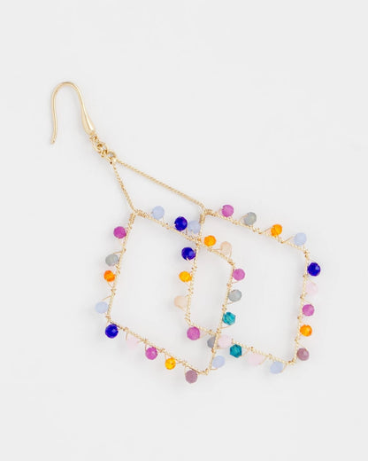 Chico's Diamond Shaped Linear Earrings Multi