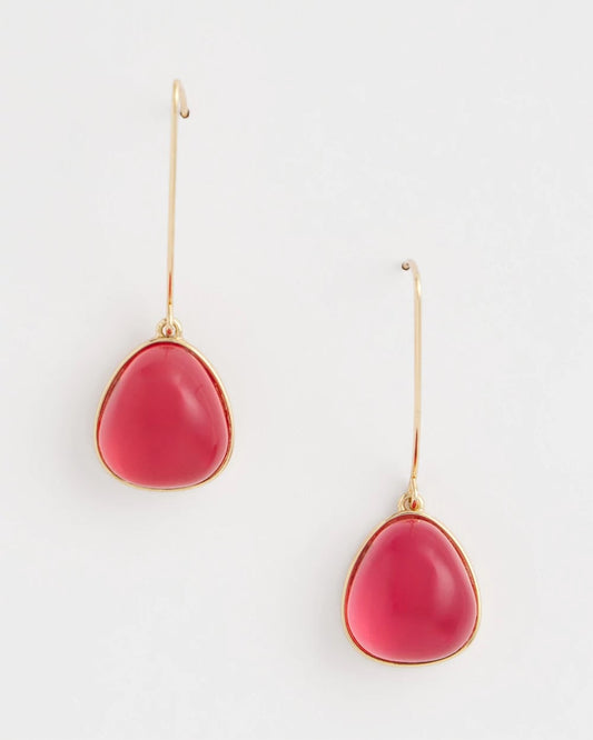 Chico's Pink Teardrop Threader Earrings Pink