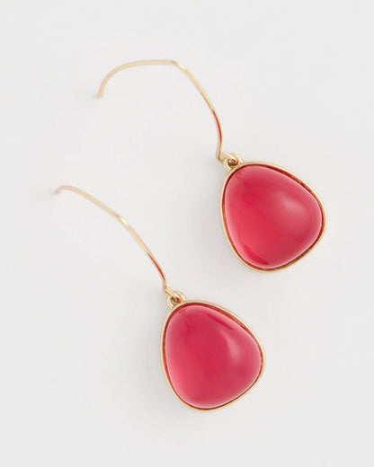 Chico's Pink Teardrop Threader Earrings Pink