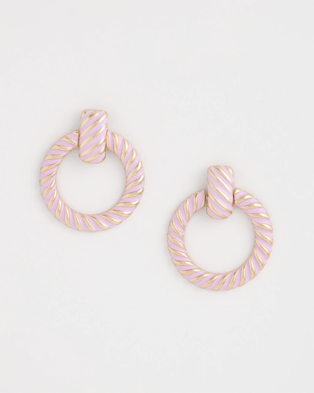 Chico's Pink Twist Drop Hoop Earrings Pink