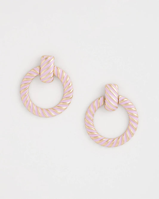 Chico's Pink Twist Drop Hoop Earrings Pink