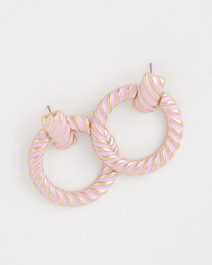 Chico's Pink Twist Drop Hoop Earrings Pink