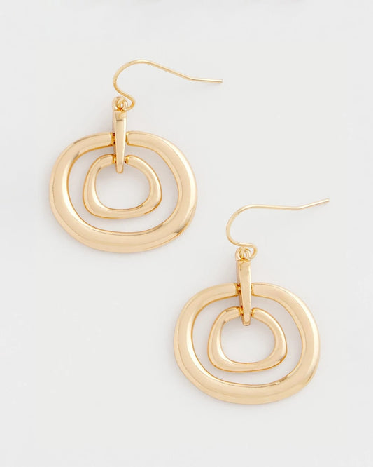 Chico's Gold Tone Drop Pendant Earrings Gold
