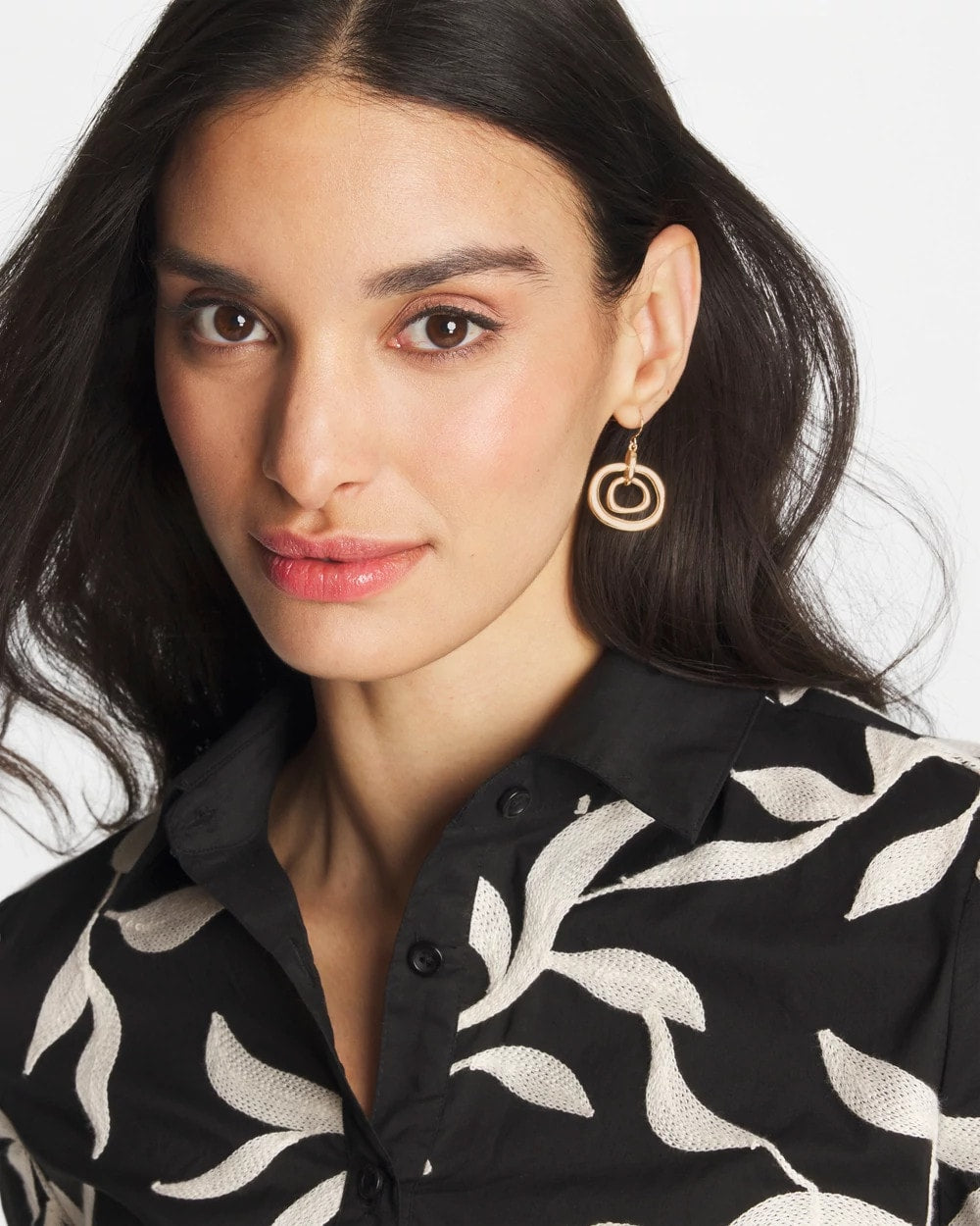 Chico's Gold Tone Drop Pendant Earrings Gold