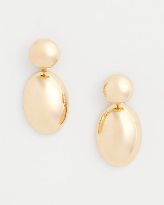 Chico's Gold Oval Drop Earrings Gold
