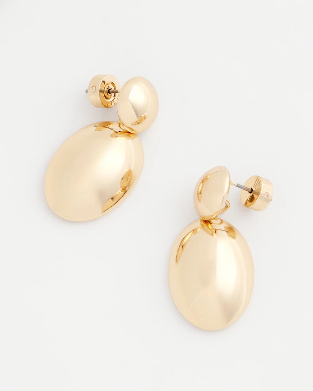 Chico's Gold Oval Drop Earrings Gold