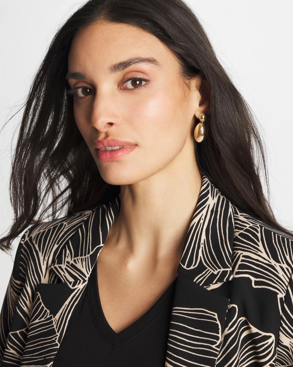 Chico's Gold Oval Drop Earrings Gold