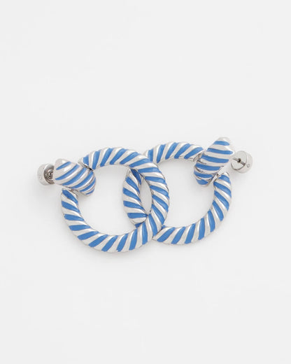 Chico's Blue Twist Drop Hoop Earrings Blue