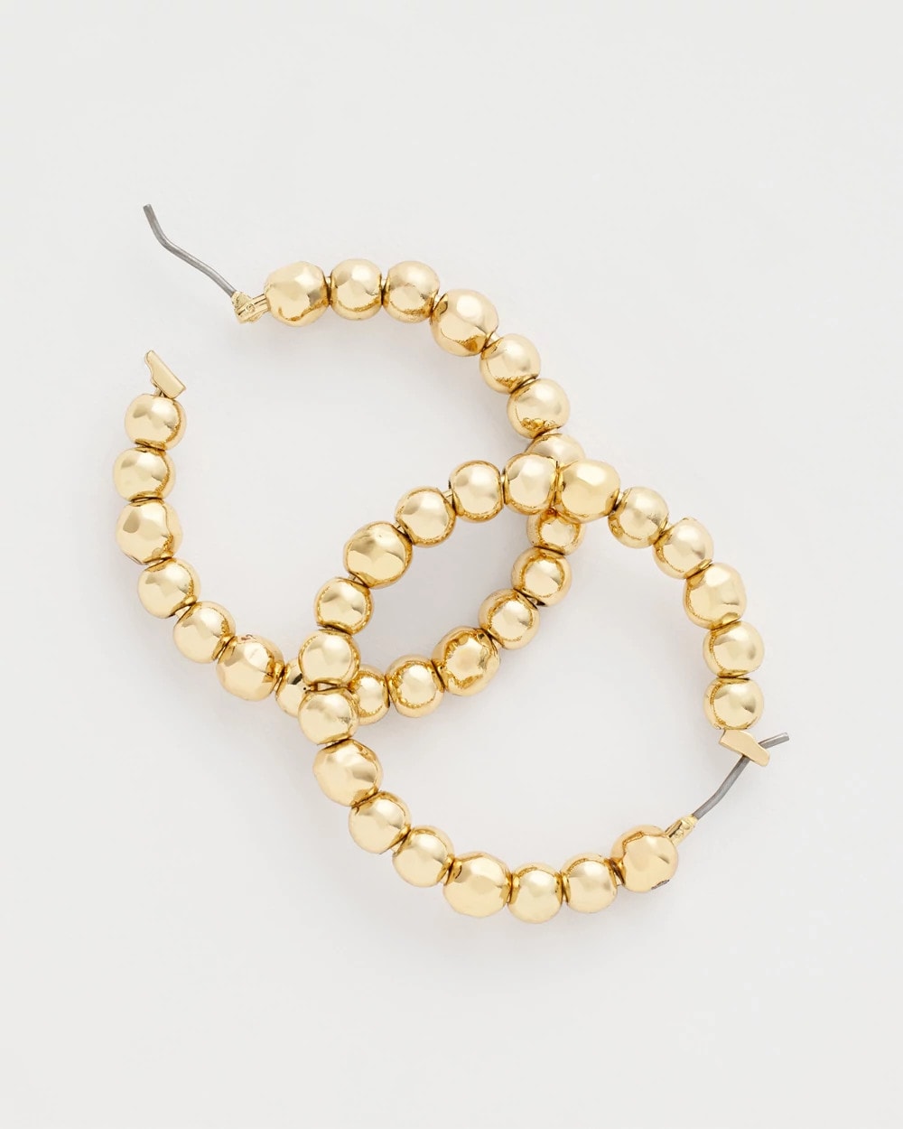 Chico's No Droop® Golden Beaded Hoop Earrings Gold
