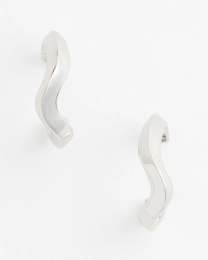 Chico's Silver Wavy Hoop Earrings Silver