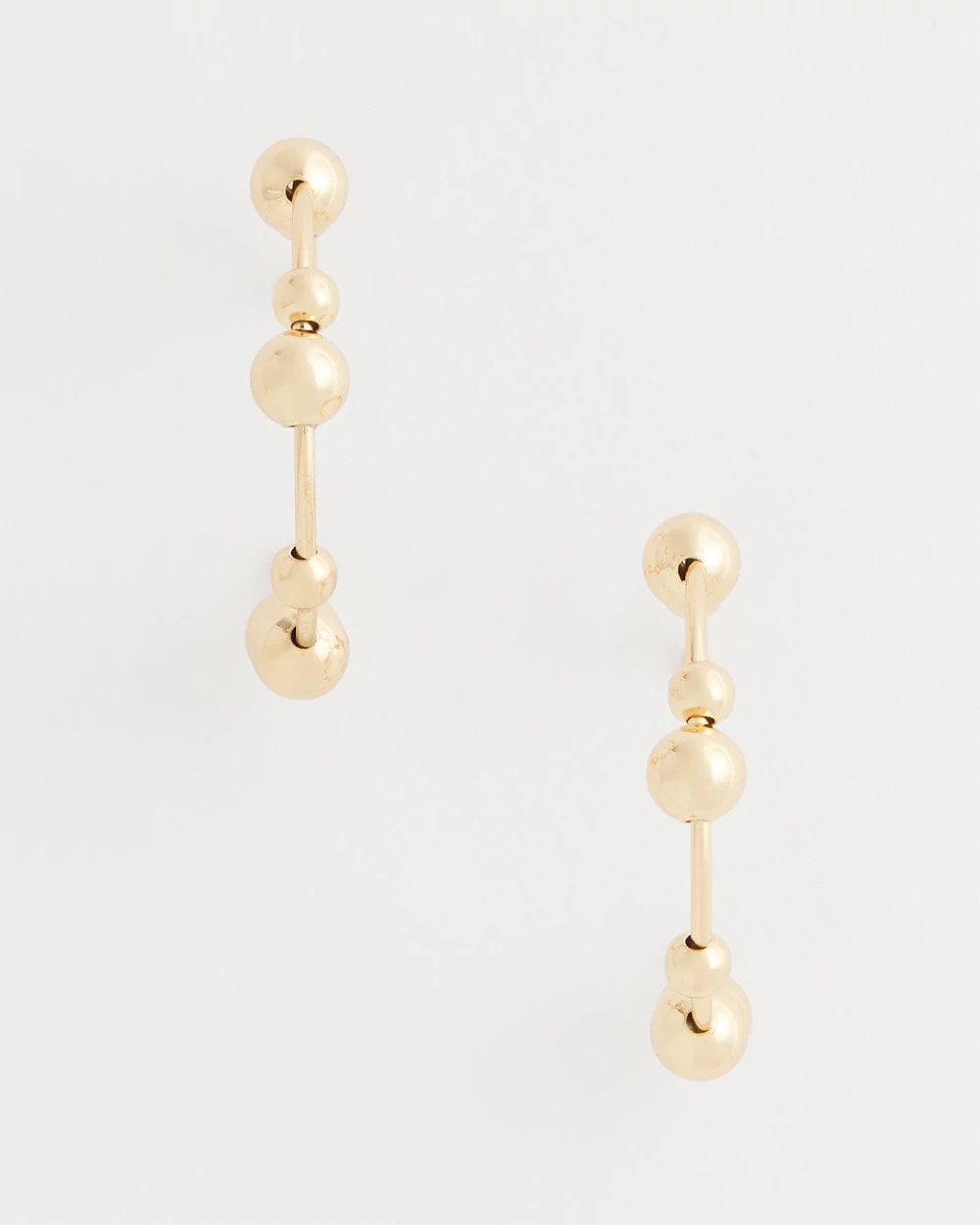 Chico's Goldtone Beaded Hoop Earrings Gold