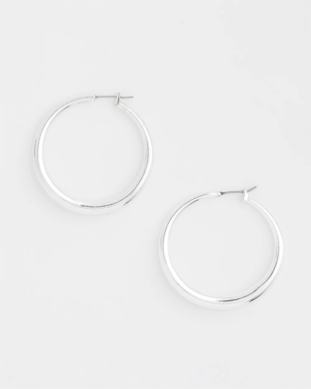 Chico's Cassie Silver-Tone Hoop Earrings Silver