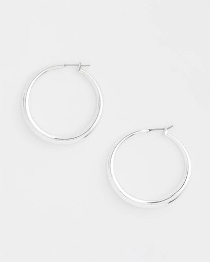 Chico's Cassie Silver-Tone Hoop Earrings Silver