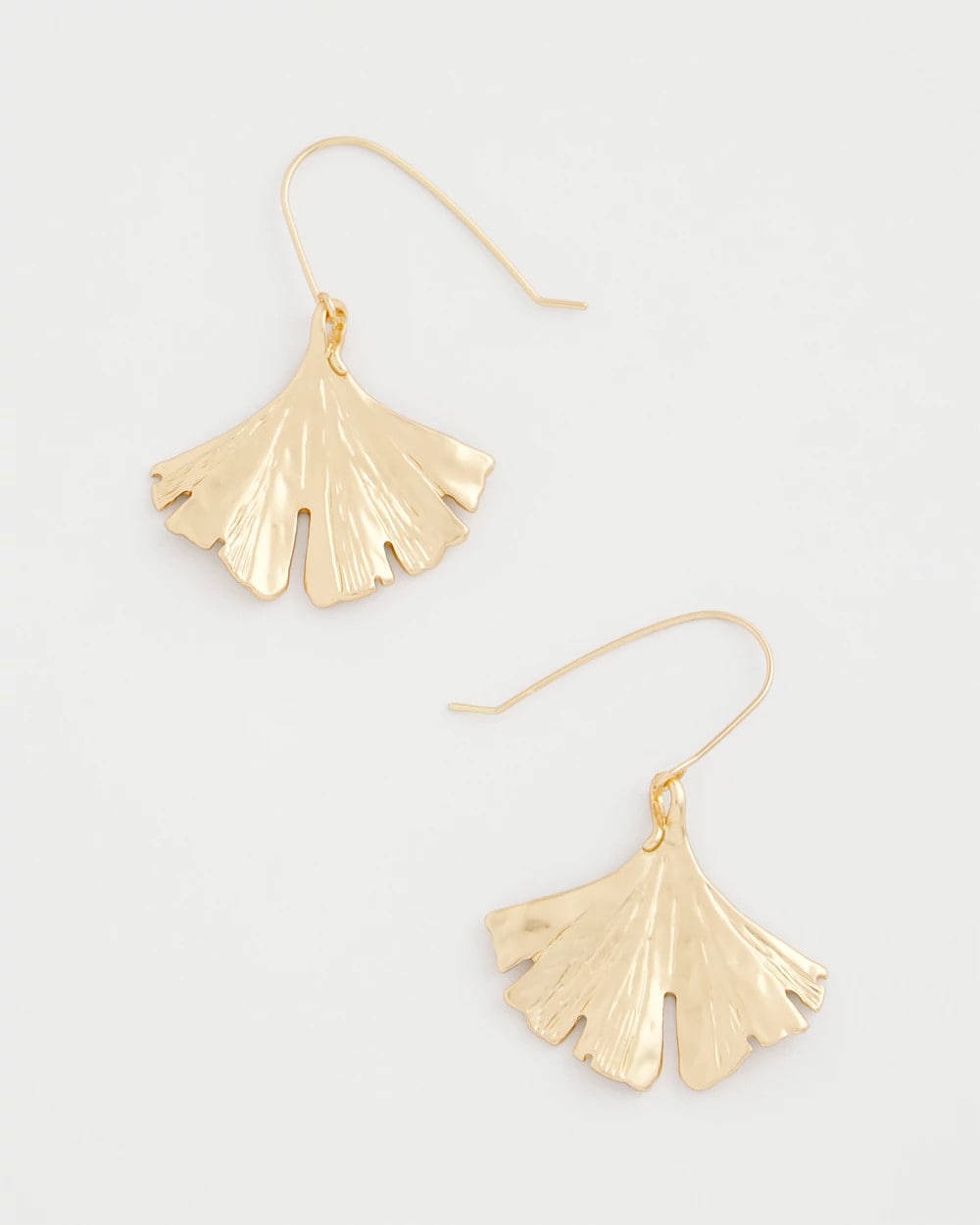 Chico's Ginkgo Leaf Fishwire Earrings Gold