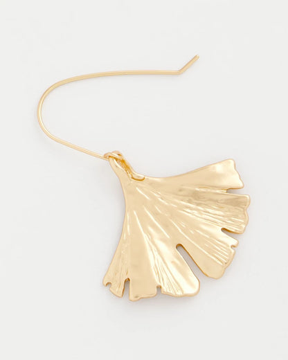 Chico's Ginkgo Leaf Fishwire Earrings Gold