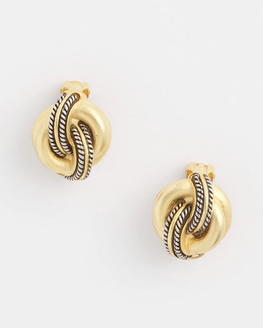 Chico's No Droop™ Gold Knot Clip-On Earrings Gold