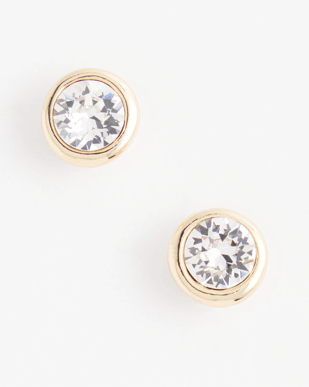 Chico's Gold Tone Crystal Stud Earrings Gold