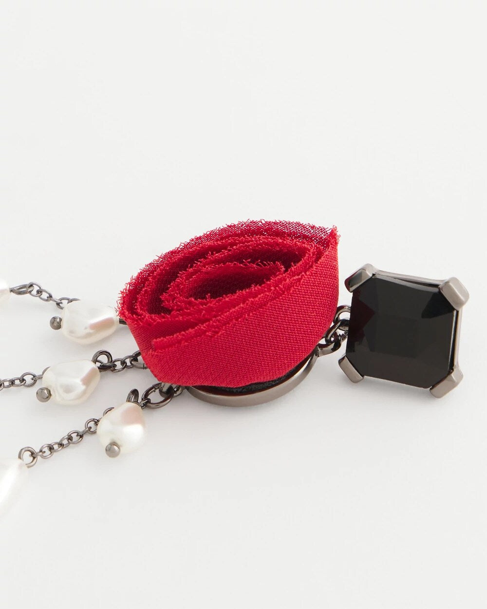 Chico's Red Rose Drop Earrings Red